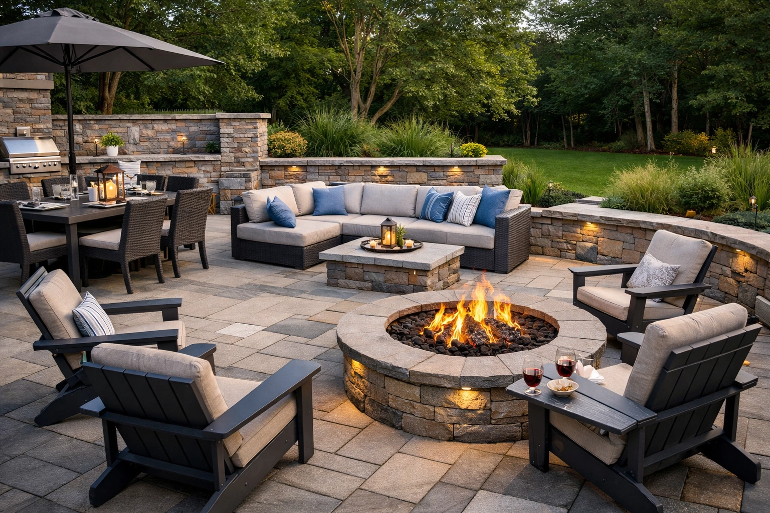 Dining, Lounging, and Fire Pits: 3 Purpose-Built Hardscape Design ...